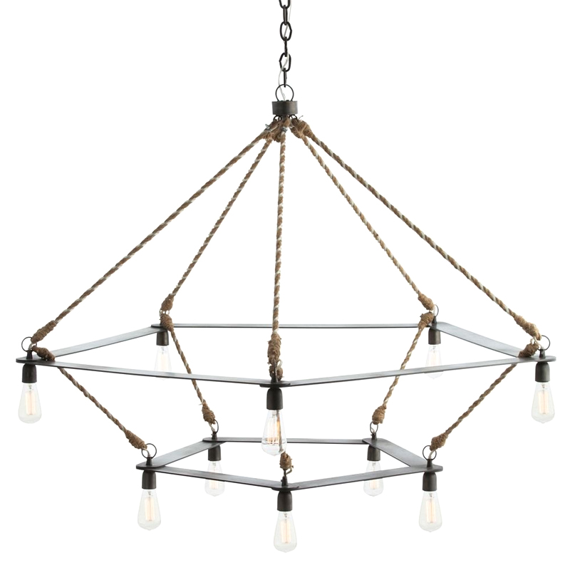 Люстра Arteriors MCINTYRE TWO TIERED CHANDELIER Черный Серый в Казани | Loft Concept 