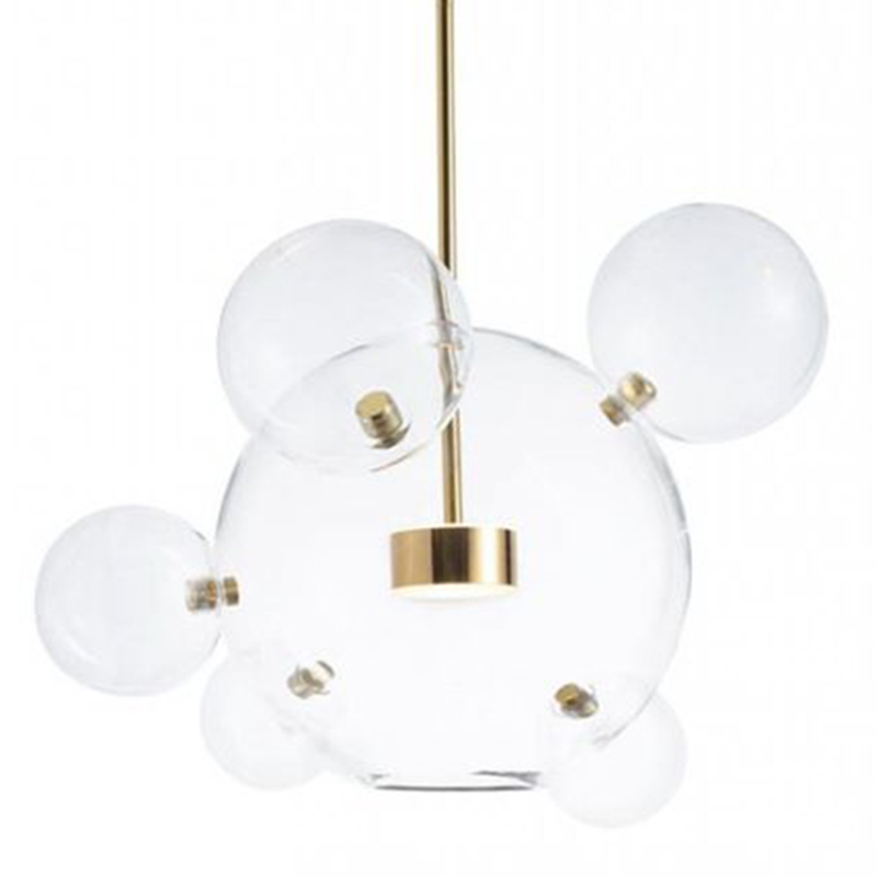 Подвесной Светильник Giopato & Coombes Bollr Pendant 6 BUBBLE LAMP золото Белый Золотой Прозрачное Стекло в Казани | Loft Concept 