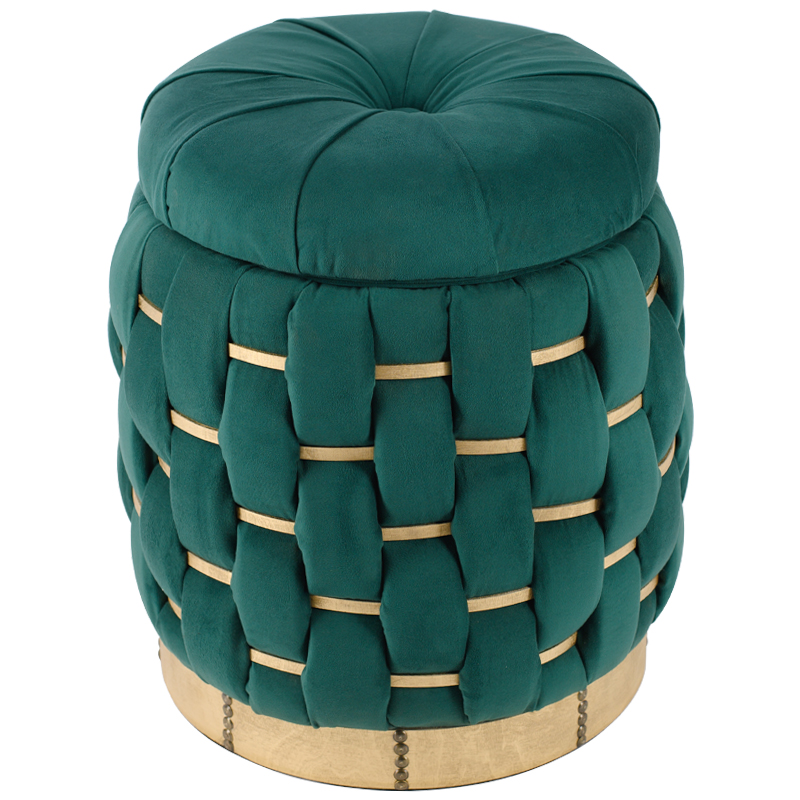 Пуф Verde Green Pouf Зеленый Золотой в Казани | Loft Concept 