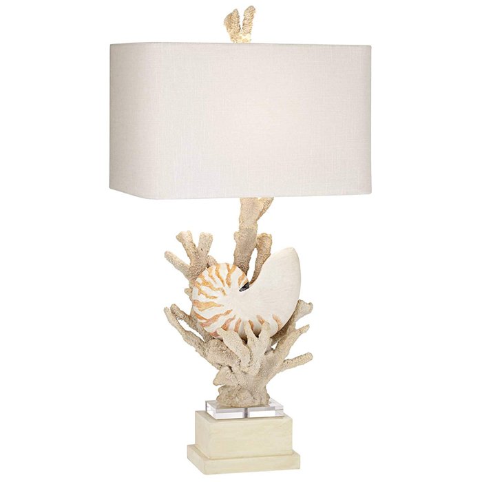 Nautilus Shell and White Coral Table Lamp Молочный Бежевый в Казани | Loft Concept 