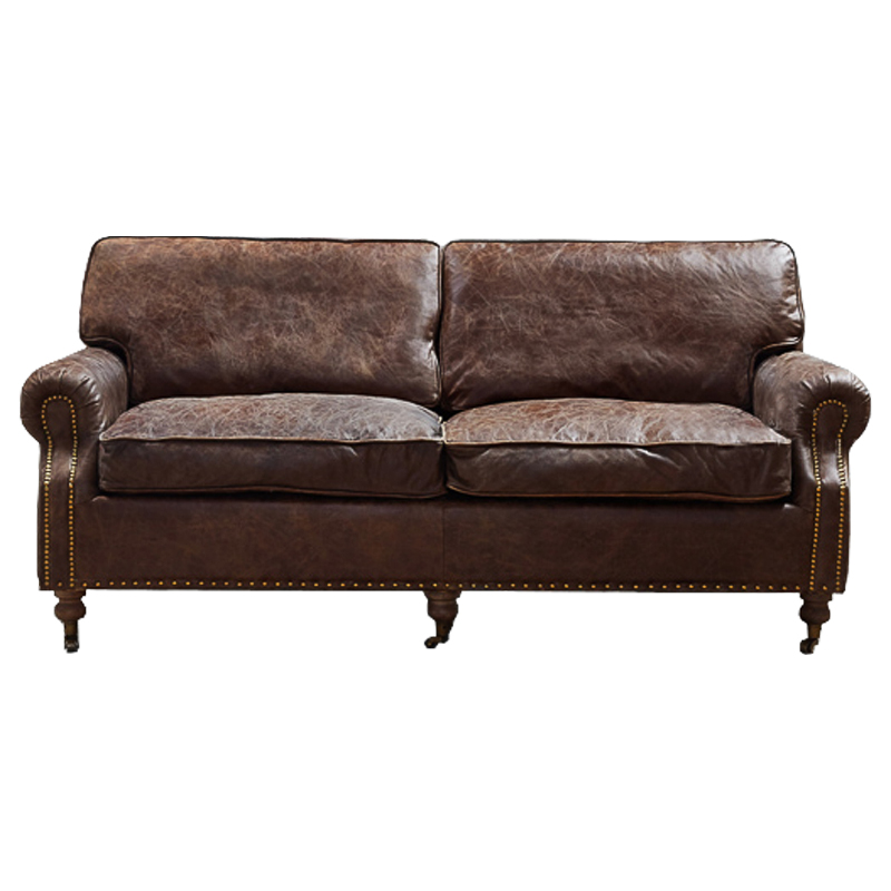 Диван RH CLASSIC LANCASTER Brown leather double Коричневый в Казани | Loft Concept 