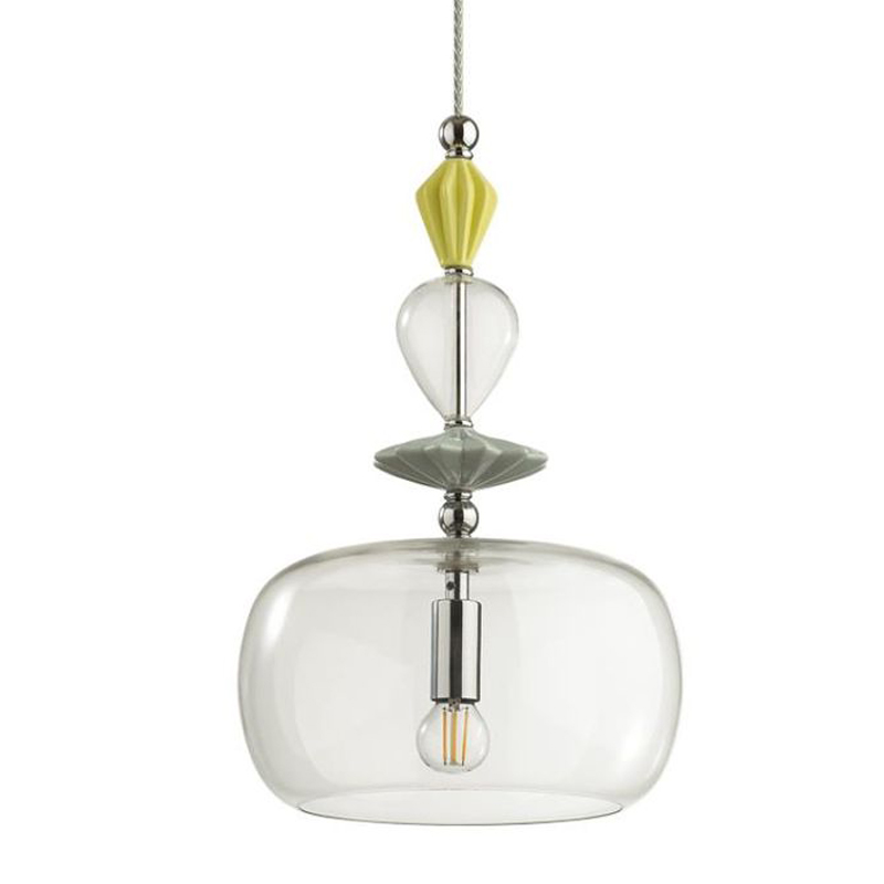 Подвесной светильник Iris Glas hanging lamp candy A chrome Прозрачное Стекло Прозрачный желтый Голубой Хром Прозрачный зеленый в Казани | Loft Concept 