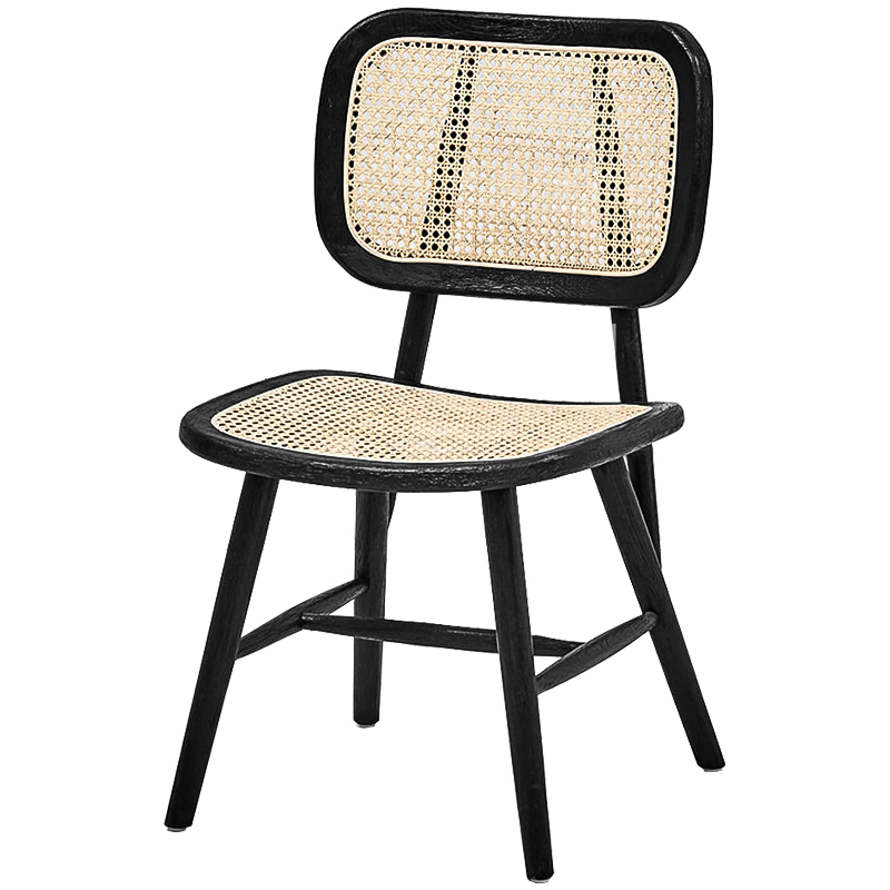 Стул Stiana Rattan Stool Черный Бежевый в Казани | Loft Concept 