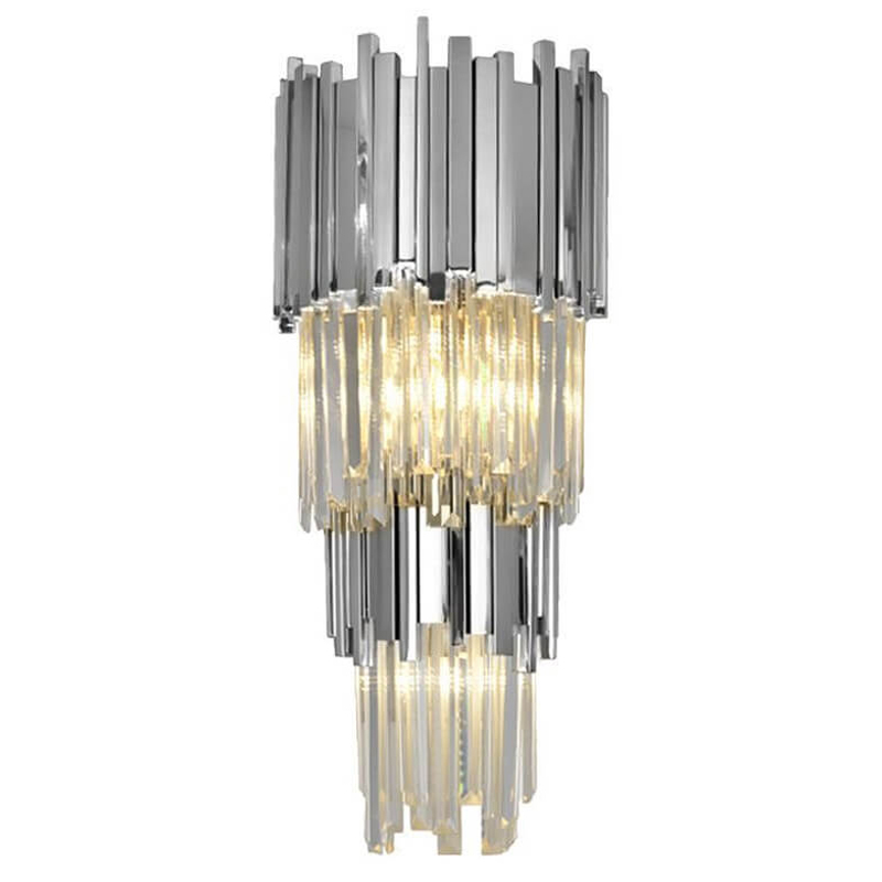 Бра Luxxu Modern Cascade Wall Lamp Silver 58 Серебряный Прозрачное Стекло в Казани | Loft Concept 