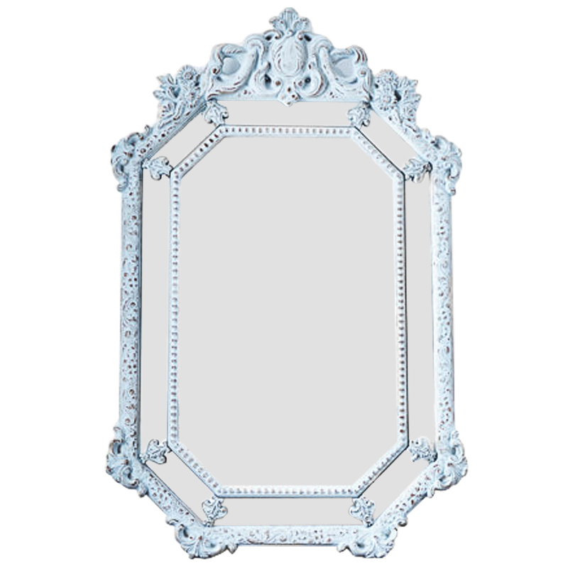 Зеркало Keppel Mirror Pastel Blue Винтажный голубой Античное зеркальное стекло в Казани | Loft Concept 