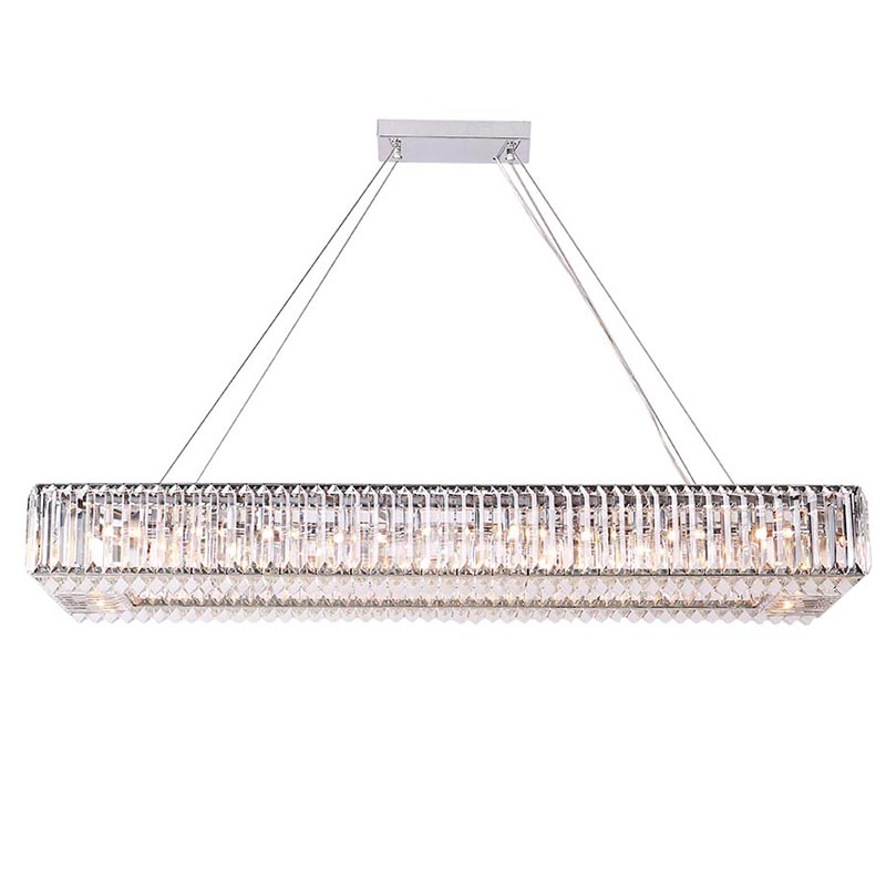 Люстра Darleen Crystal Nickel Rectangular Chandelier Никель Прозрачный (Transparent) в Казани | Loft Concept 