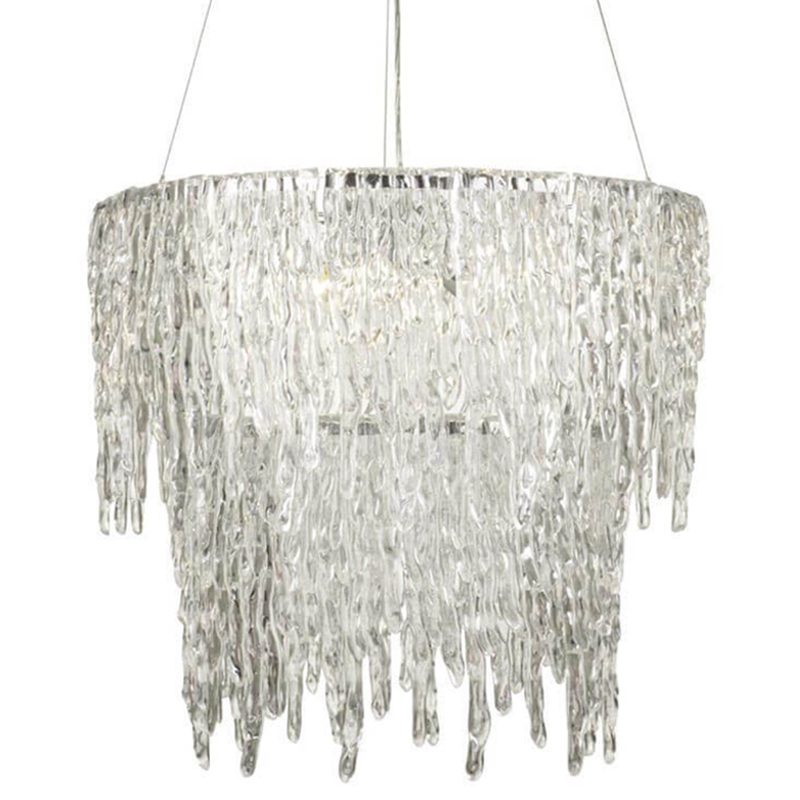 Люстра Cold Heart Silver Single two-tier Chandelier Хром Прозрачное Стекло в Казани | Loft Concept 