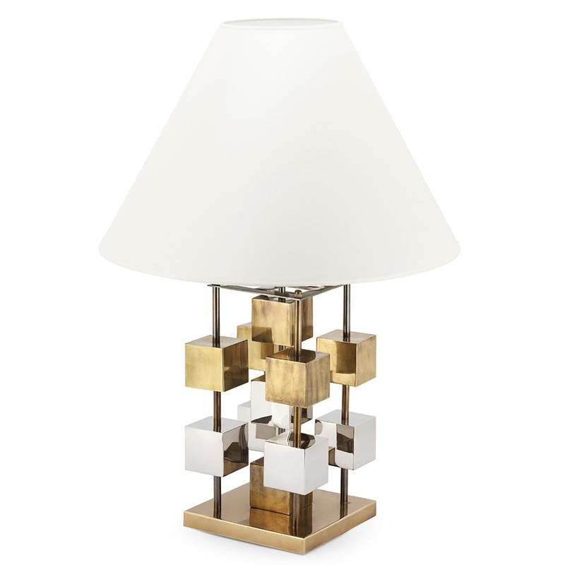 Настольная лампа TABLE LAMP DOB GLAM Белый Латунь Хром в Казани | Loft Concept 