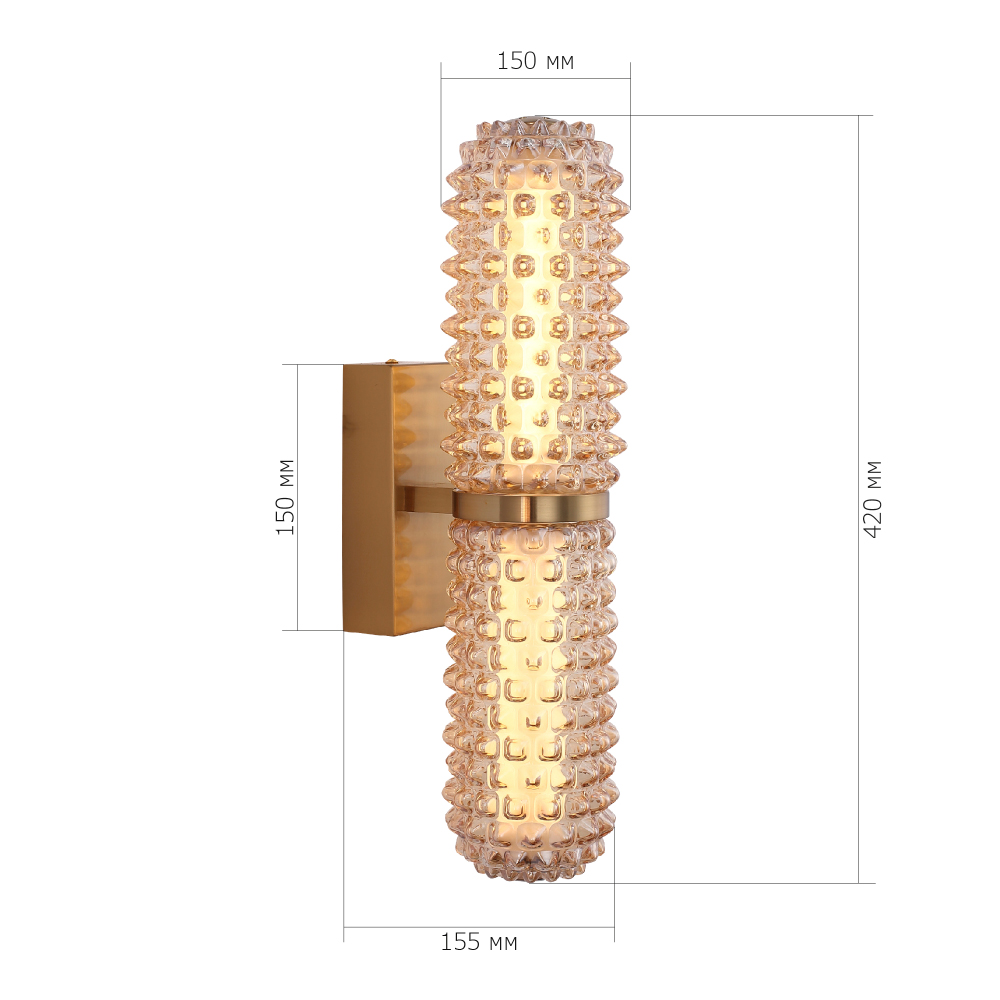 Бра с факутрным стеклянным плафоном Шампань Sonora в Казани