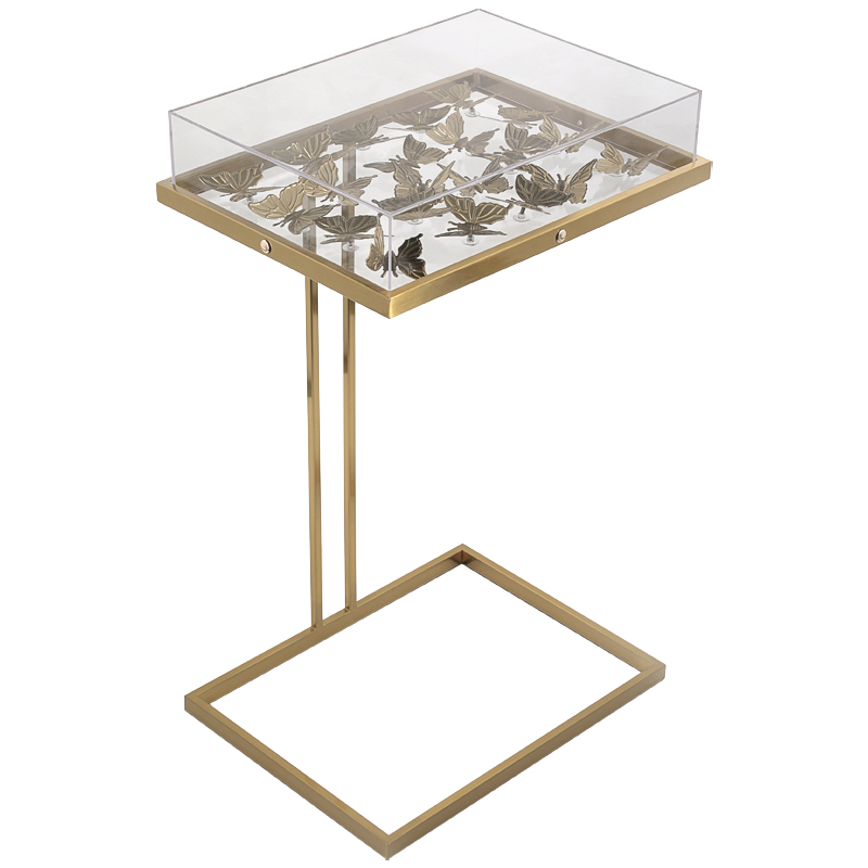 Стол Tommy Mitchell  Butterfly side table Прозрачный Латунь в Казани | Loft Concept 