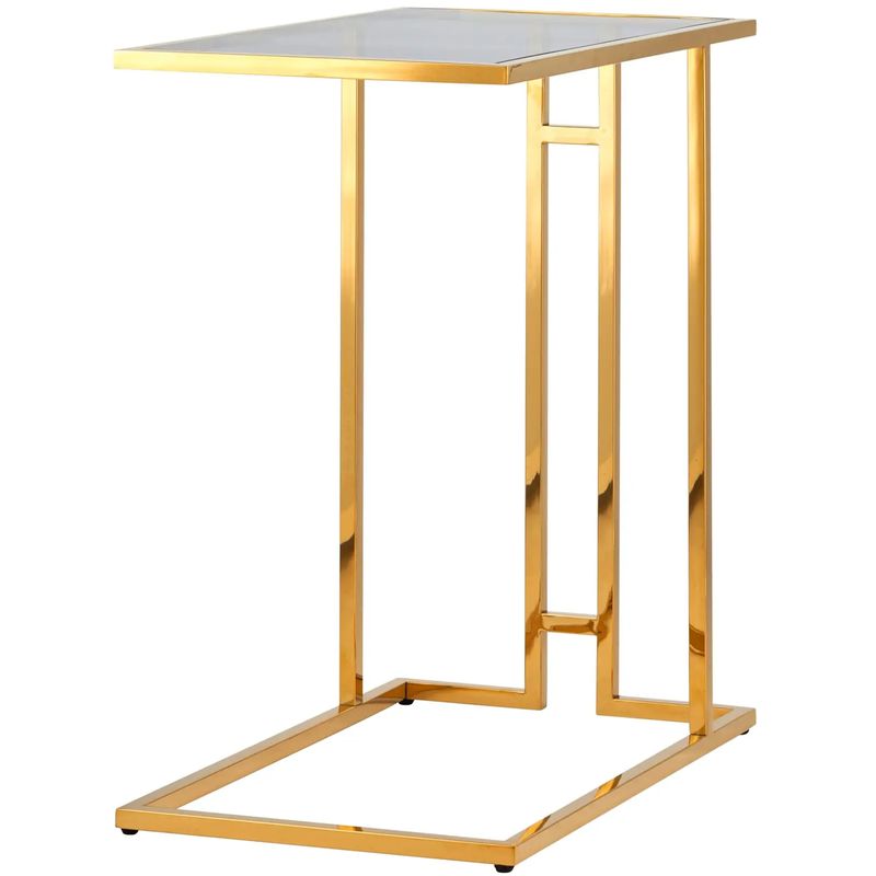 Стол приставной Lasker Milan Tables Gold Золотой Стекло Смок в Казани | Loft Concept 