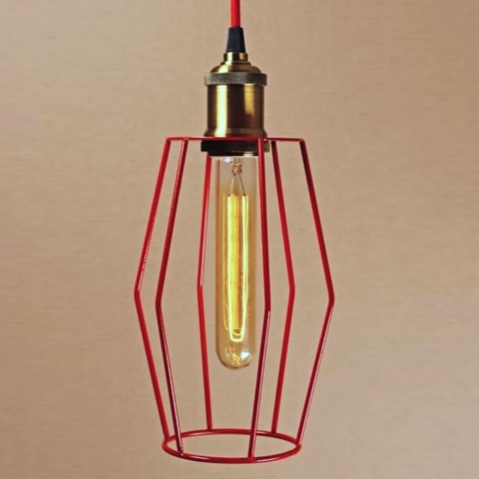 Подвесной светильник Wire Cage Pendant Spauk Red Красный в Казани | Loft Concept 