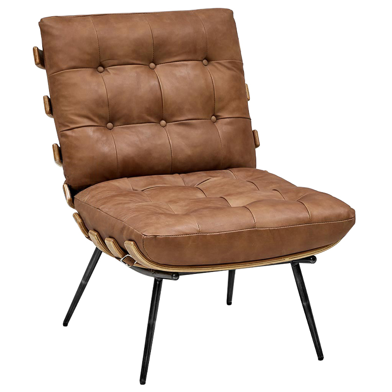 Кресло Philbert Chair brown leather Коричневый в Казани | Loft Concept 