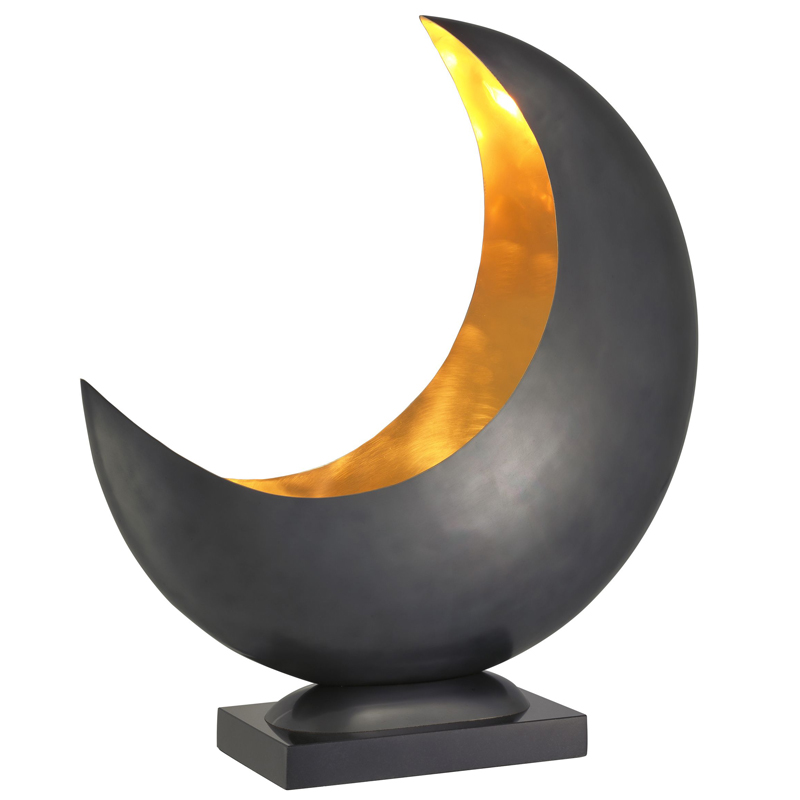 Настольная лампа Eichholtz Table Lamp Half Moon Латунь Черный в Казани | Loft Concept 