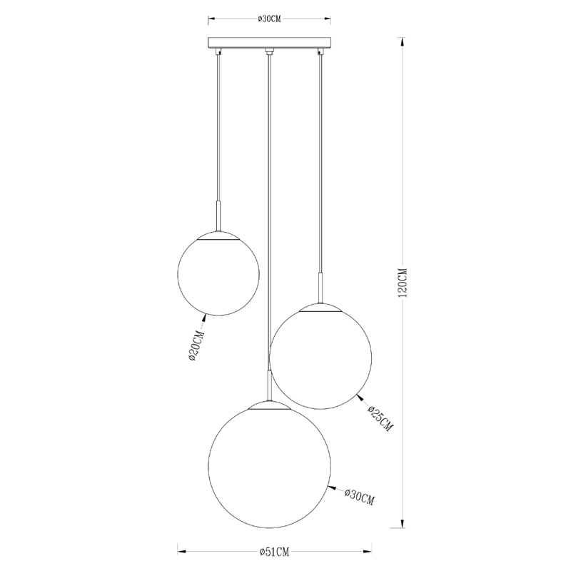 Люстра Ball Sunrise Pendant lamp smok 3 плафона в Казани