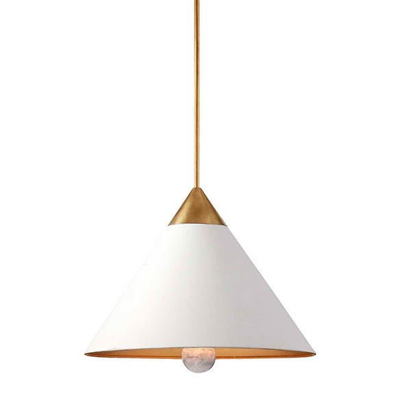 Подвесной светильник Cleo Pendant Brass & White Латунь Белый в Казани | Loft Concept 