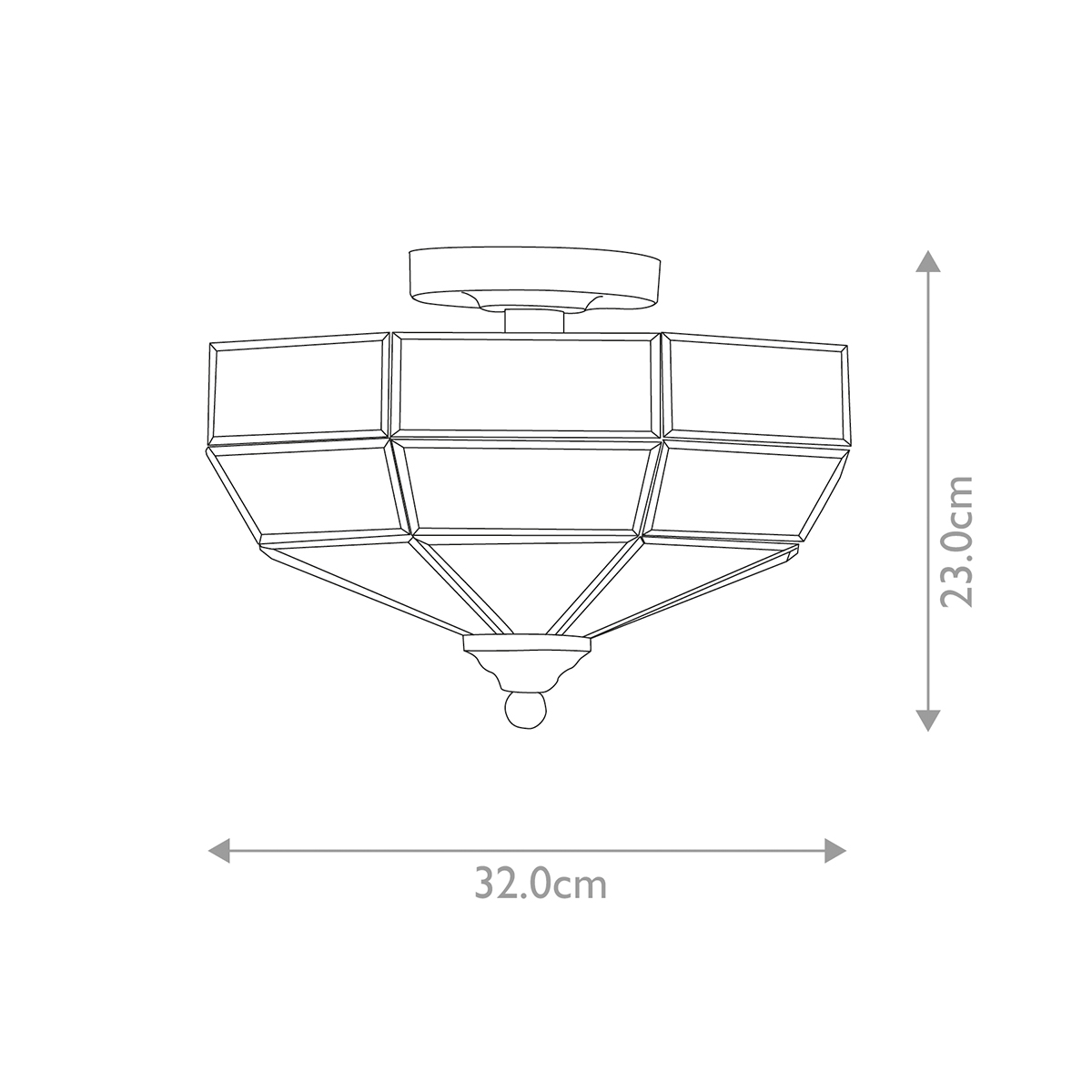 Потолочный светильник шестигранной формы с прозрачными стеклянным плафоном Elstead Lighting в Казани