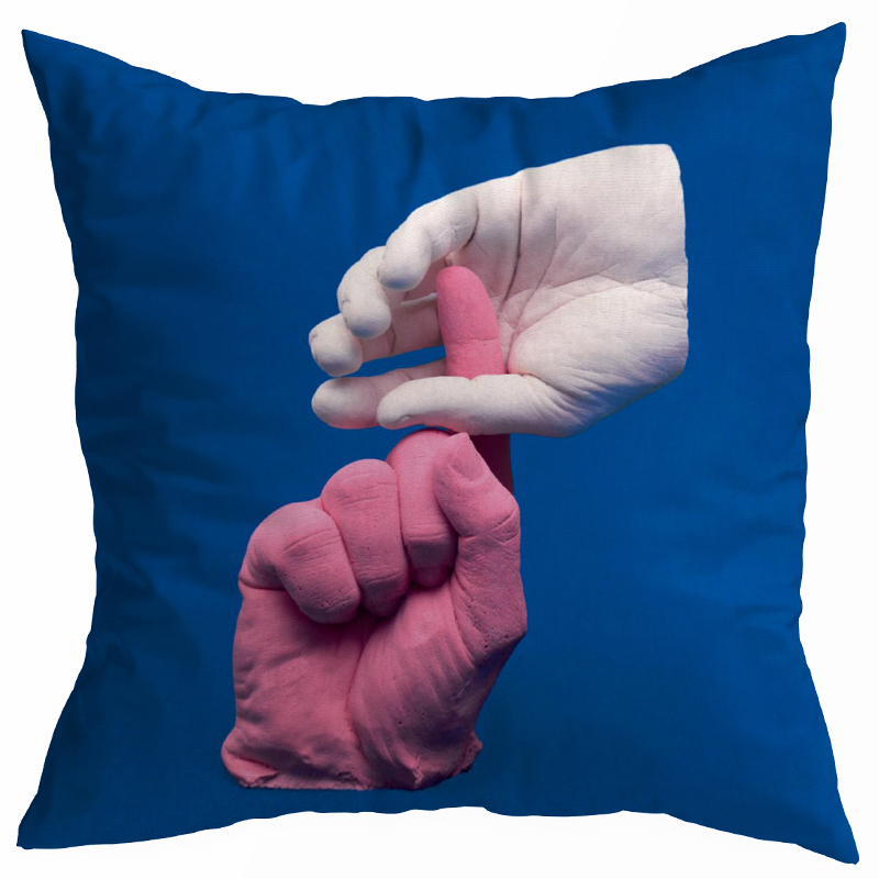 Декоративная подушка Seletti Cushion Hands Синий в Казани | Loft Concept 