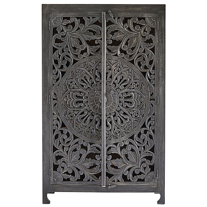 Шкаф Indian Antique White Furniture Cupboard Mistry серый Серый в Казани | Loft Concept 