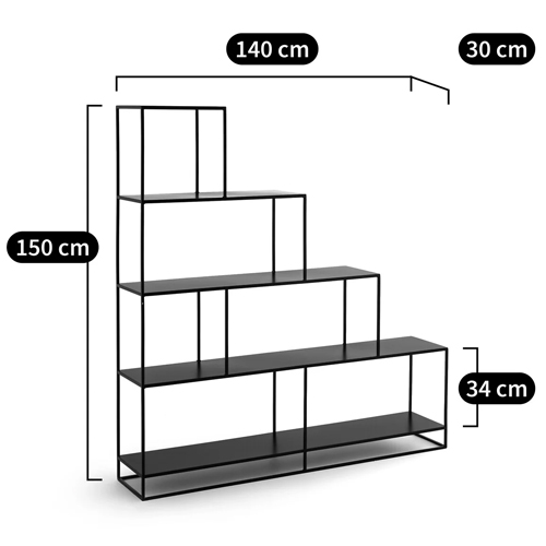 Ступенчатый стеллаж Menzie Steps Metal Rack Black в Казани