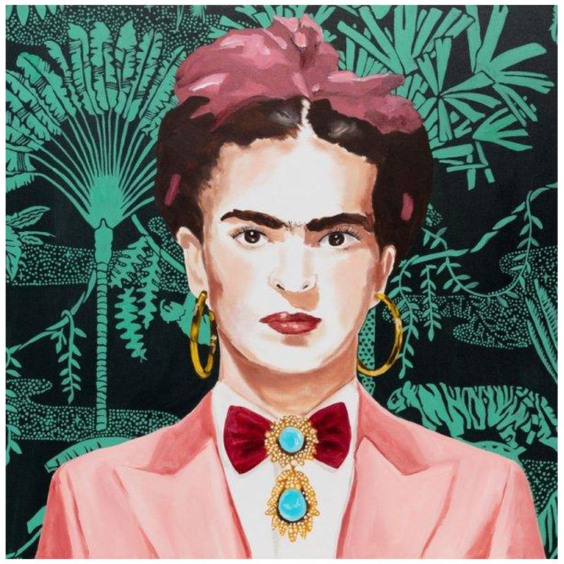 Картина Frida with Pink Power Suit and Jungle Wallpaper Мульти в Казани | Loft Concept 