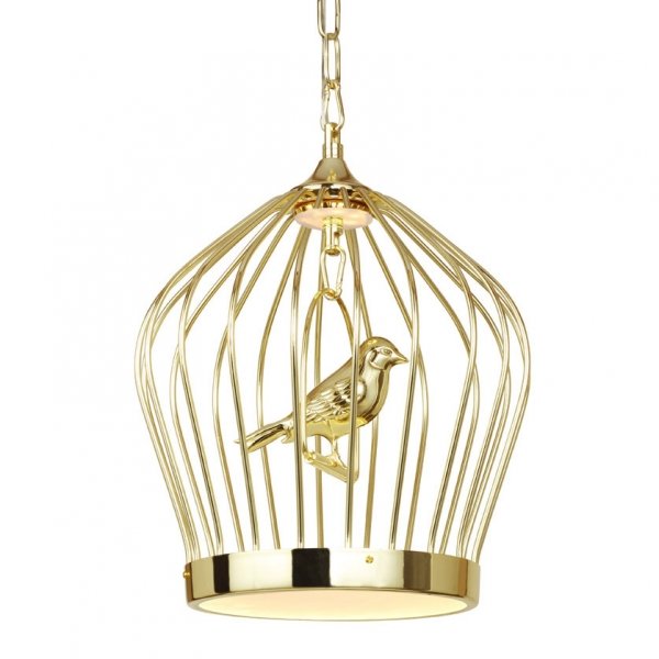 Люстра Birdcage Chandelier Gold Глянцевое золото в Казани | Loft Concept 