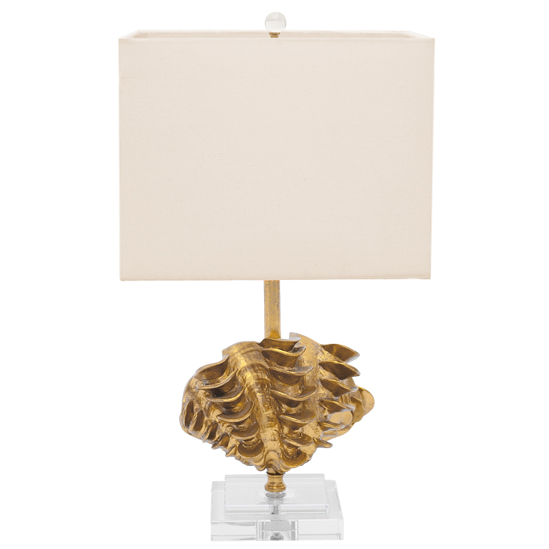 Настольная лампа Golden Shell Table Lamp с абажуром Белый Золотой Прозрачный Бежевый в Казани | Loft Concept 