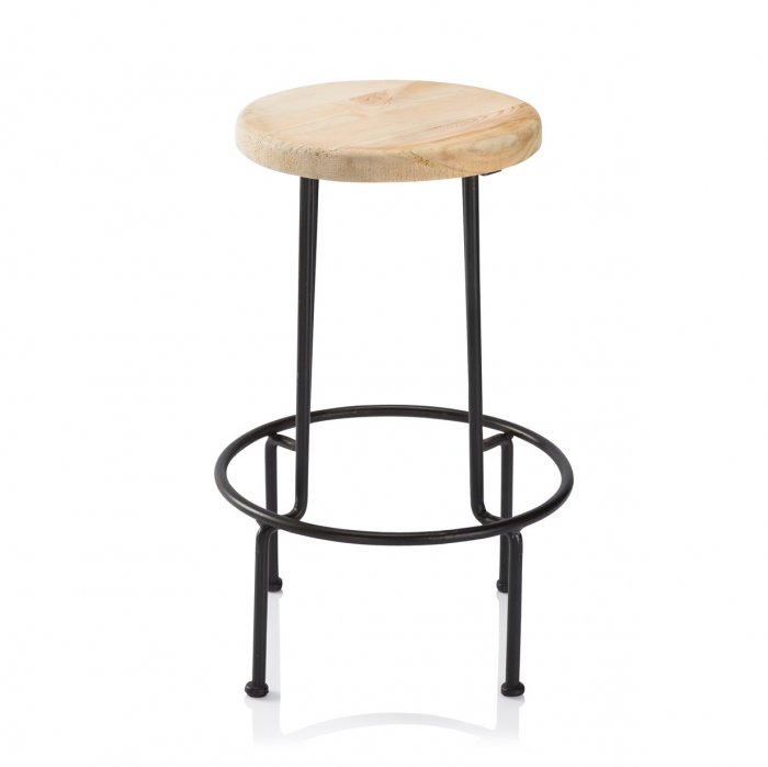 Барный стул Industrial Iron Linden Bar Stool Древесина Черный в Казани | Loft Concept 