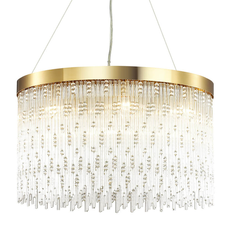 Люстра Hailstorm Rain Kerri Chandelier gold 60 Прозрачный (Transparent) Золотой в Казани | Loft Concept 