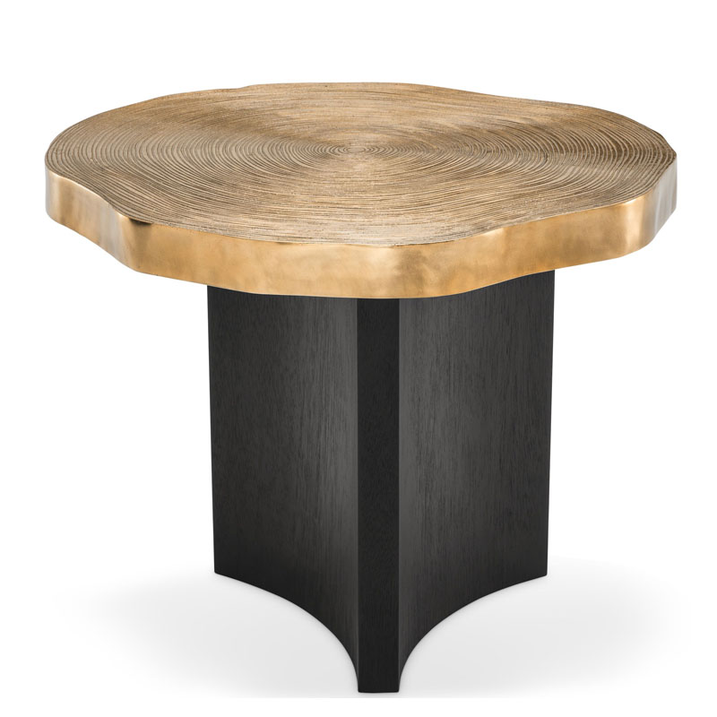 Приставной стол Eichholtz SIDE TABLE THOUSAND OAKS Черный Мрамор Nero Глянцевое золото в Казани | Loft Concept 