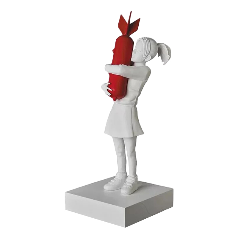 Статуэтка Banksy Bomb Hugger Sculpture Red Белый Красный в Казани | Loft Concept 