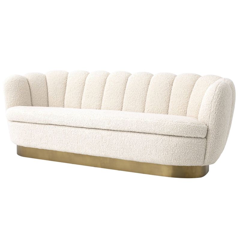 Диван Eichholtz Sofa Mirage faux shearling Белый Латунь в Казани | Loft Concept 