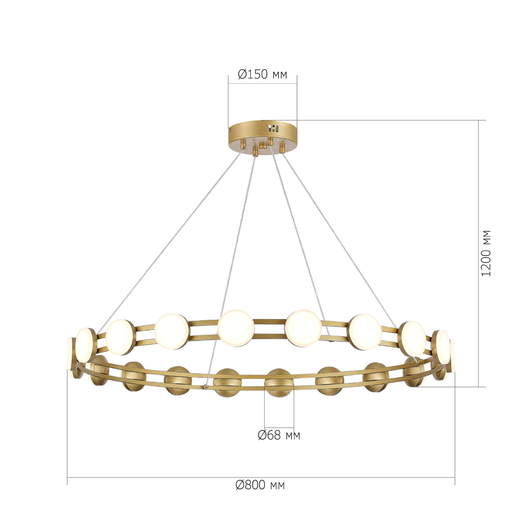 Люстра кольцевая с круглыми светодиодными источниками света Maxine Light в Казани