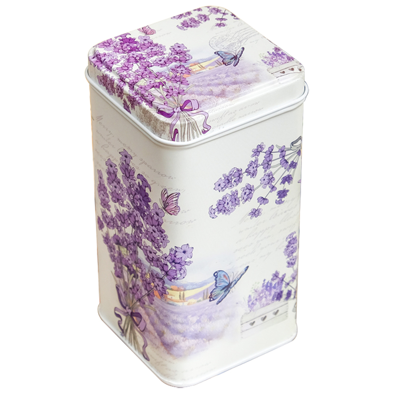 Шкатулка металлическая Lavender Bouquet Metal Box Бежевый Сиреневый Мульти в Казани | Loft Concept 