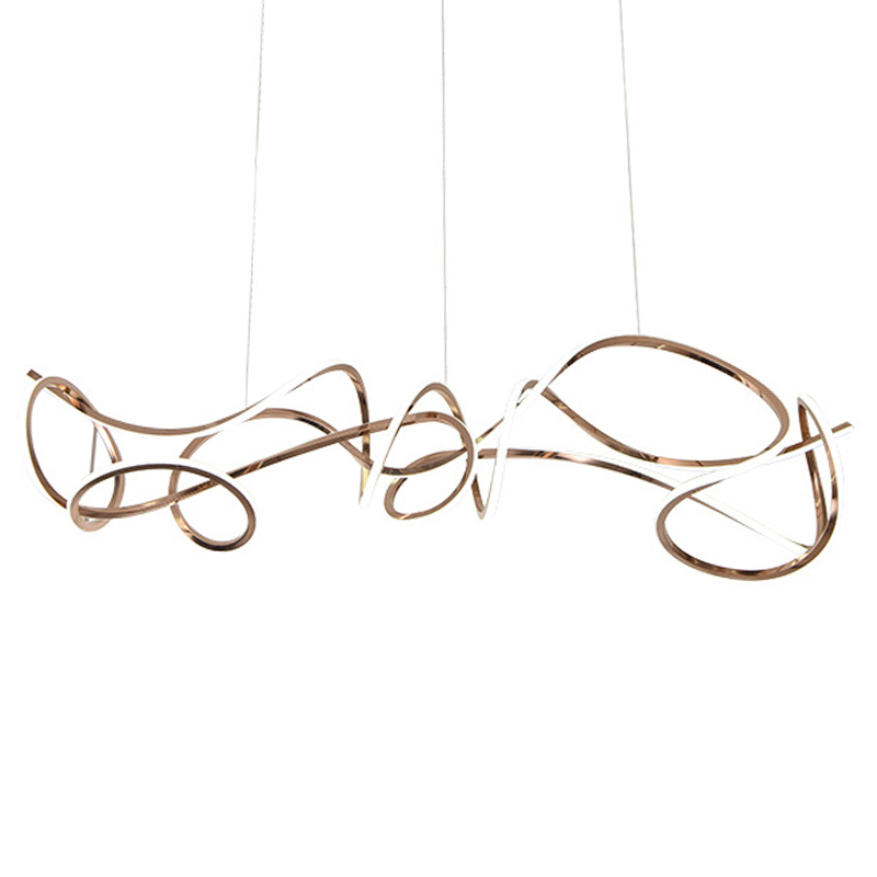 Светодиодная люстра Curly Ribbon Light Глянцевое золото в Казани | Loft Concept 