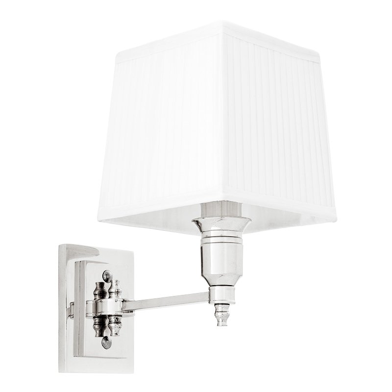 Бра Wall Lamp Lexington Single Nickel+White Никель Белый в Казани | Loft Concept 