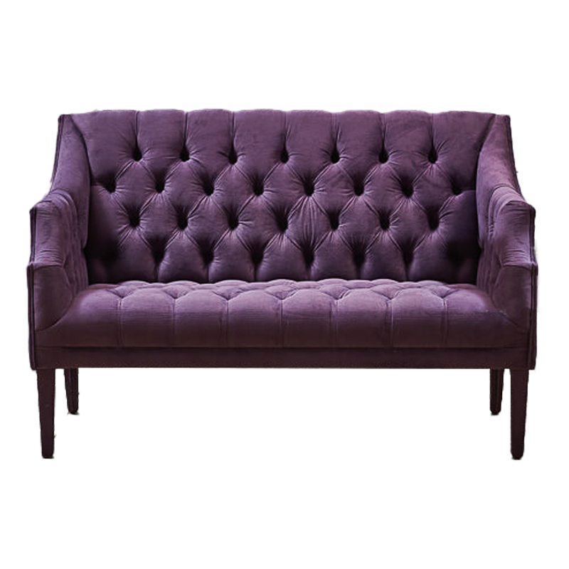 Диван Morton Capitone Sofa лиловый лен Коричневый Лиловый в Казани | Loft Concept 