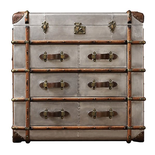 Комод в стиле Лофт RH Richards Polished Aluminum Trunks Chest Алюминий Коричневый винтаж в Казани | Loft Concept 