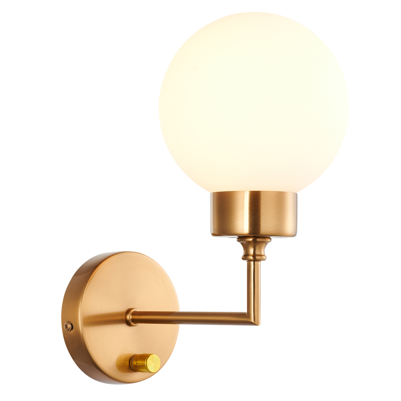 Бра Zibille Sconce brass Латунь Белое матовое стекло в Казани | Loft Concept 