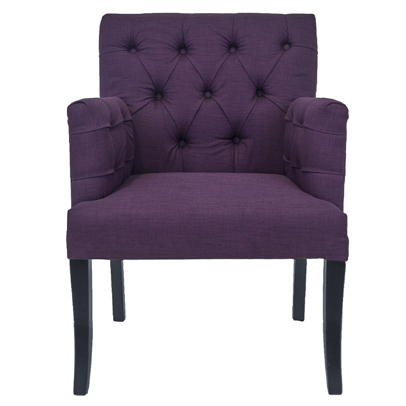 Кресло Addison Chic Armchair purple flax Фиолетовый Черный в Казани | Loft Concept 