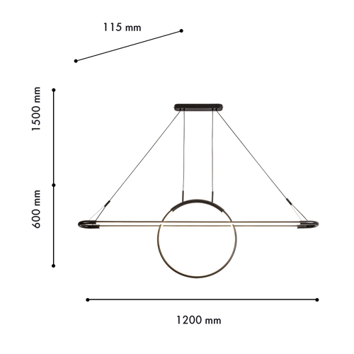 Светодиодная люстра Black LED Circle and Oval Lamp в Казани