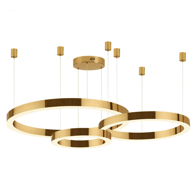 Люстра 3 Gold Ring Horizontal Золотой в Казани | Loft Concept 