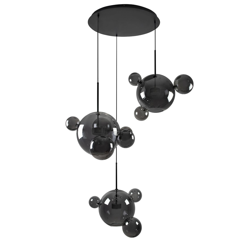 Люстра Bolle Circular Chandelier 14 BUBBLE Giopato & Coombes smoky Дымчатый (Smoke) в Казани | Loft Concept 