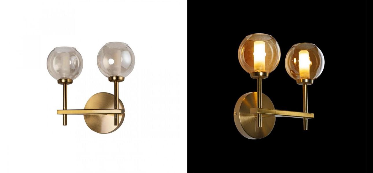 Бра Boule de Cristal Double Wall Lamp amber Gold - фото