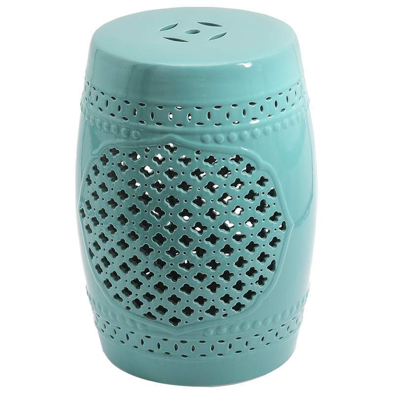 Керамический табурет Quatrefoil Garden Stool - Turquoise Бирюзовый в Казани | Loft Concept 