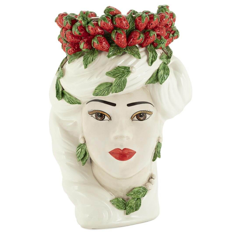 Ваза VASE STRAWBERRIES HEAD LADY BIG White Красный Белый в Казани | Loft Concept 