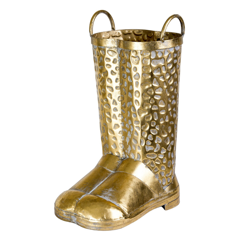 Ваза в форме сапог с рельефной текстурой и ручками Vase Boot Винтажное Темное Золото Ваза в форме сапог с рельефной текстурой и ручками Vase Boot Винтажное Темное Золото в Казани | Loft Concept