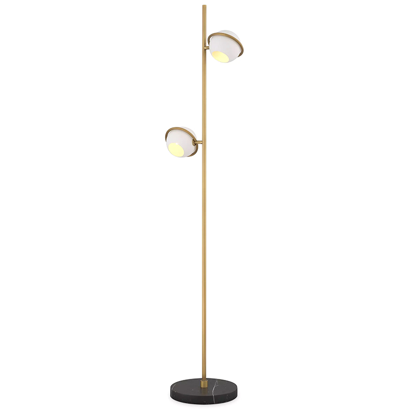 Торшер Eichholtz Floor Lamp Aprillia Золотой Белый Черный Мрамор Nero в Казани | Loft Concept 