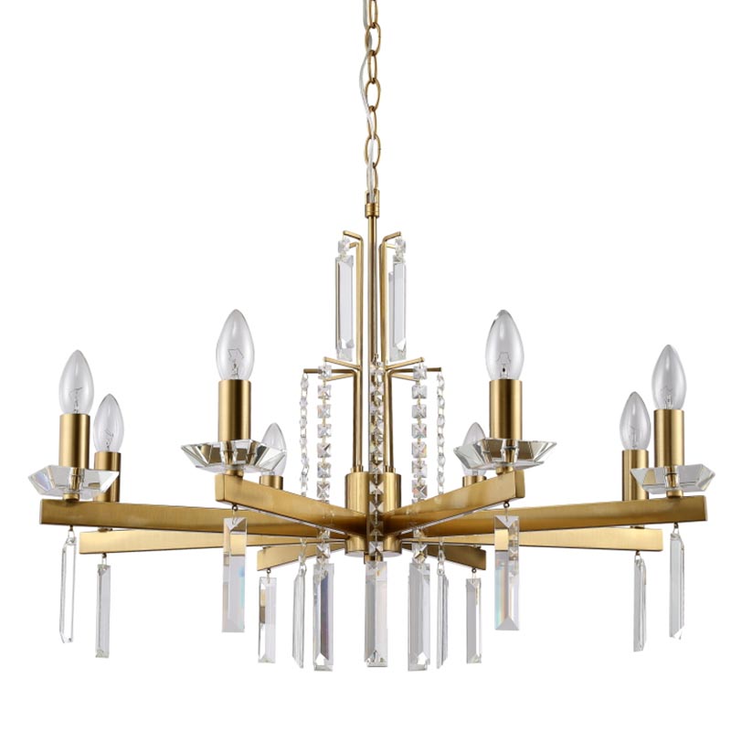 Люстра Vivien Crystal Brass Chandelier 8 Латунь Серый в Казани | Loft Concept 