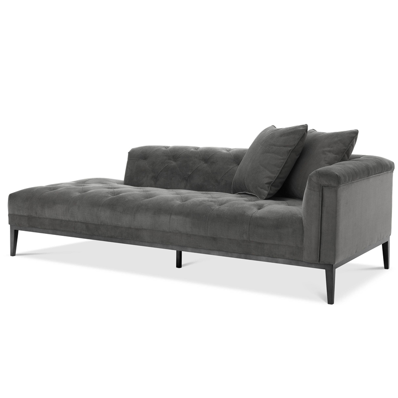 Кушетка Eichholtz Lounge Sofa Cesare Right grey Серый Темная бронза в Казани | Loft Concept 